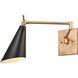 Luca 22 inch 60 watt Natural Brass Swingarm Sconce Wall Light