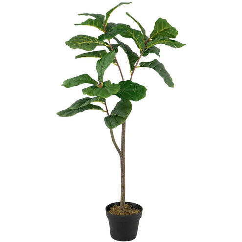 Potted Fiddle Leaf Tree Napoleon Bronze with Distressed Gold Leaf Faux Fiddle Leaf Tree