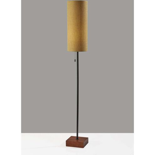 Trudy 62 inch 100 watt Black Floor Lamp Portable Light in Yellow