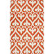 Zuna 156 X 108 inch Bright Orange, Cream Rug