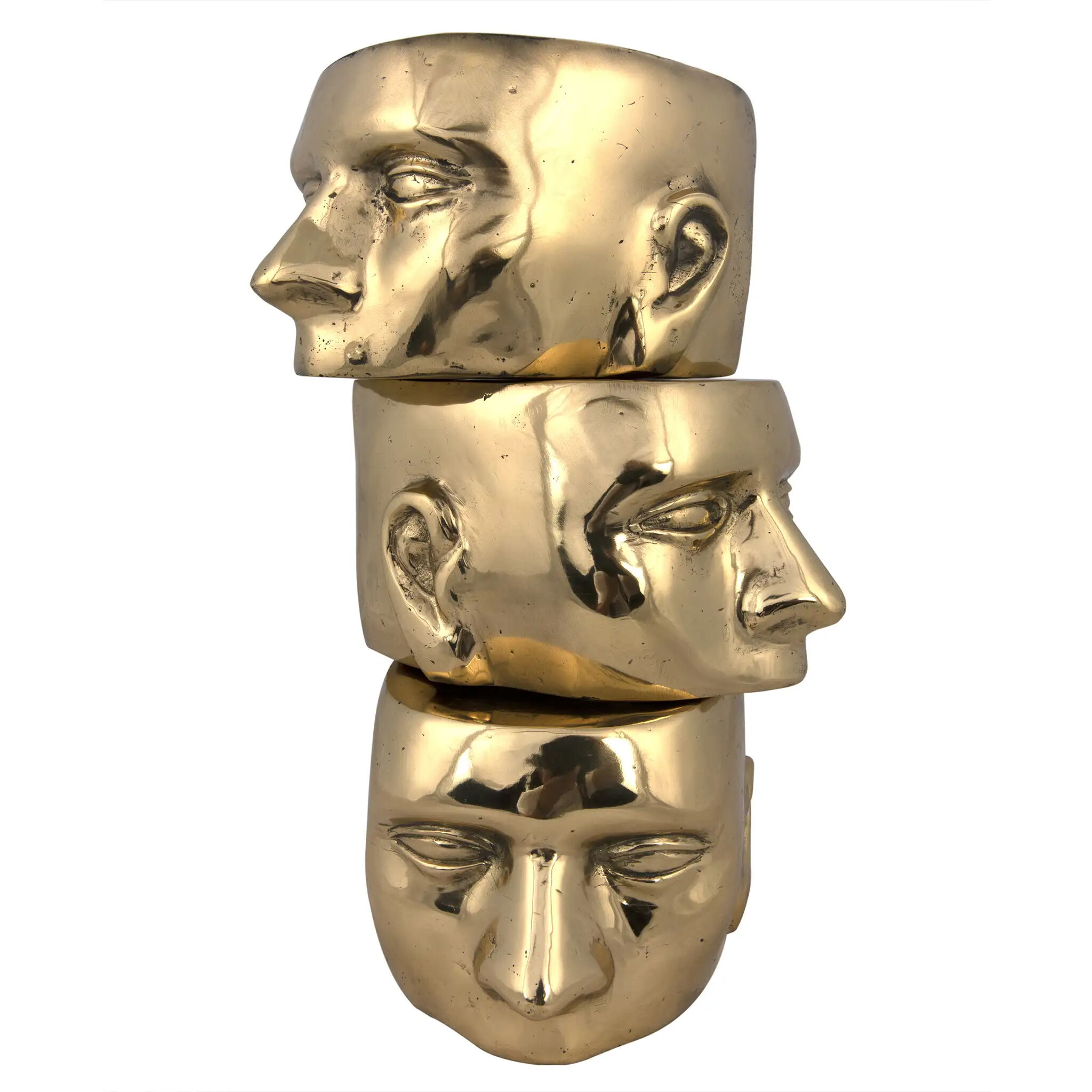 Character Brass Statue, Set of 3