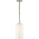 Thomas O'Brien Katie3 1 Light 7 inch Polished Nickel Cylinder Pendant Ceiling Light in White Glass