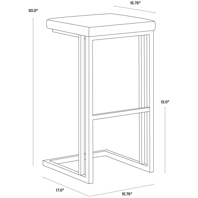 Boone 30 inch Grey / Onyx Barstool, Set Of 2
