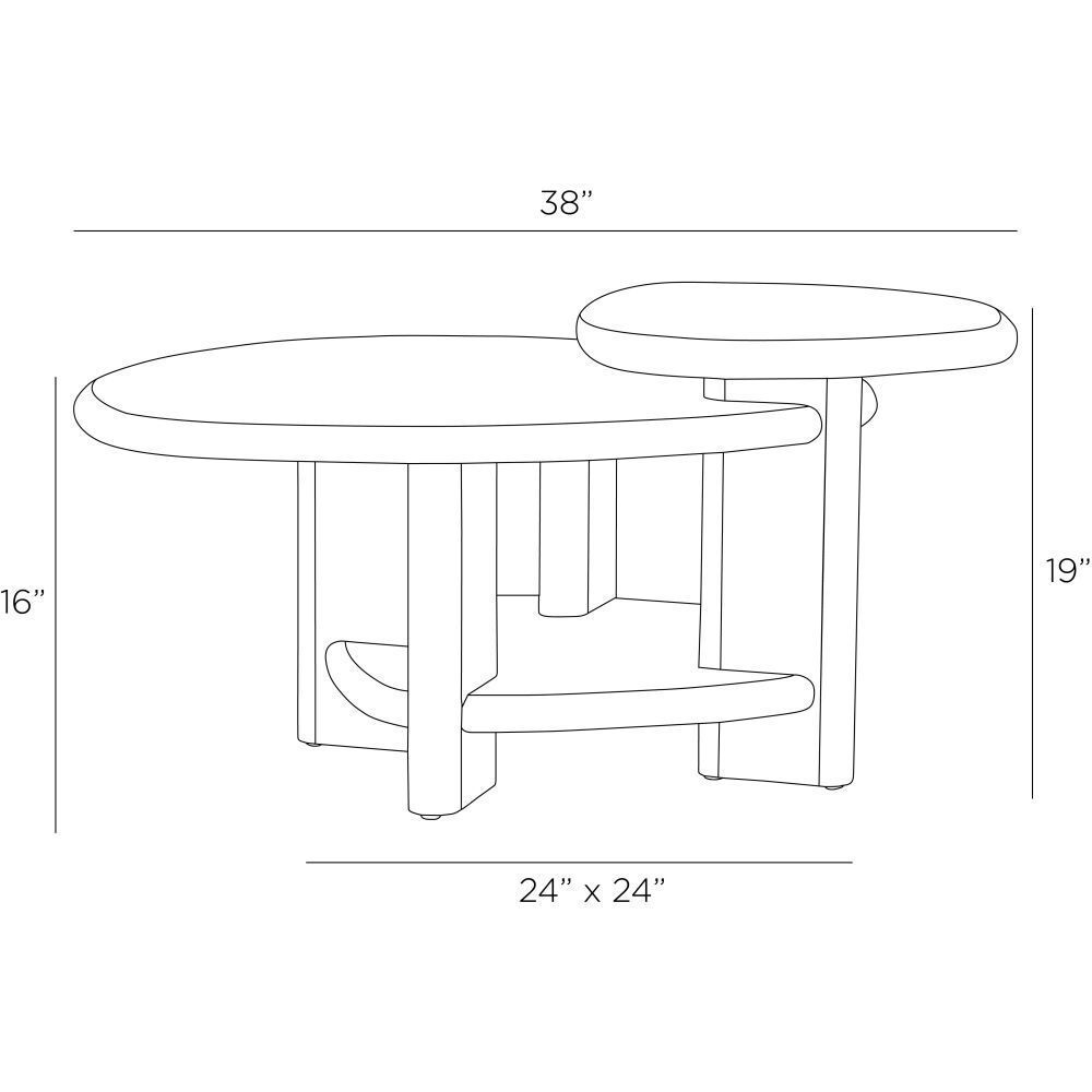 Forney 38 X 19 inch Satin Walnut and Natural Eggshell Coffee Table
