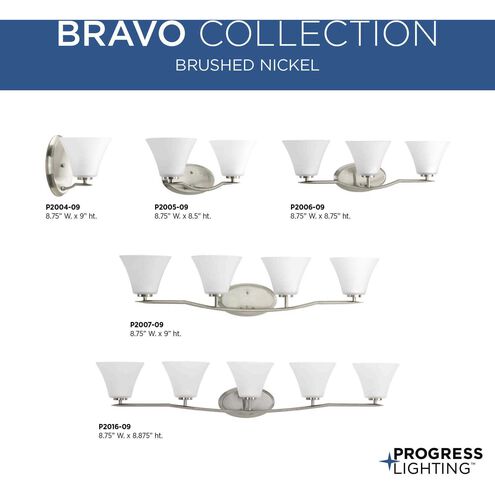 Bravo 3 Light 26.75 inch Brushed Nickel Bath Vanity Wall Light
