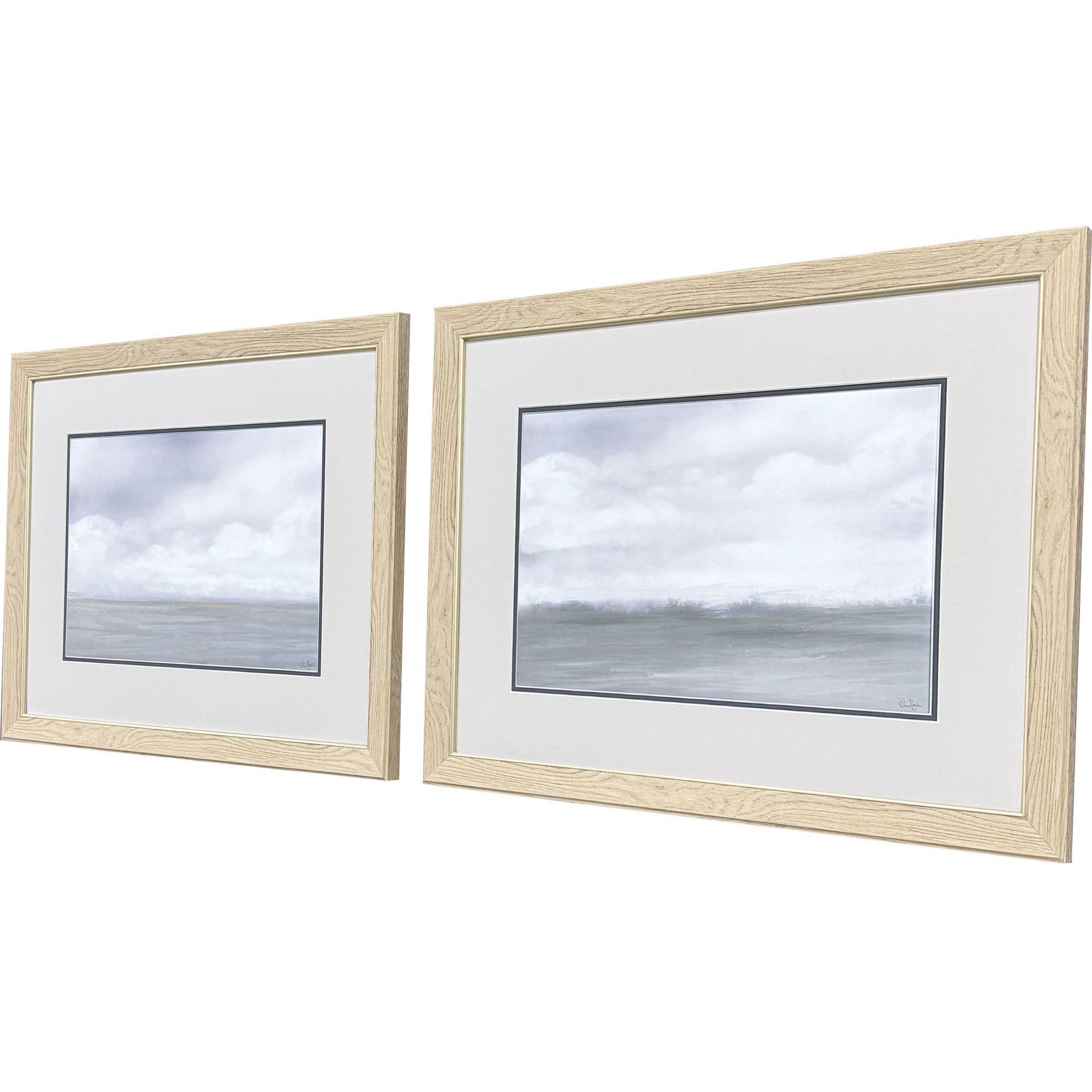 Misty Plain Gray and White Framed Art, Propac