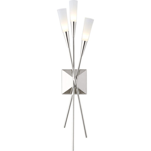 Chapman & Myers Stellar LED 6 inch Polished Nickel Triple Tail Sconce Wall Light