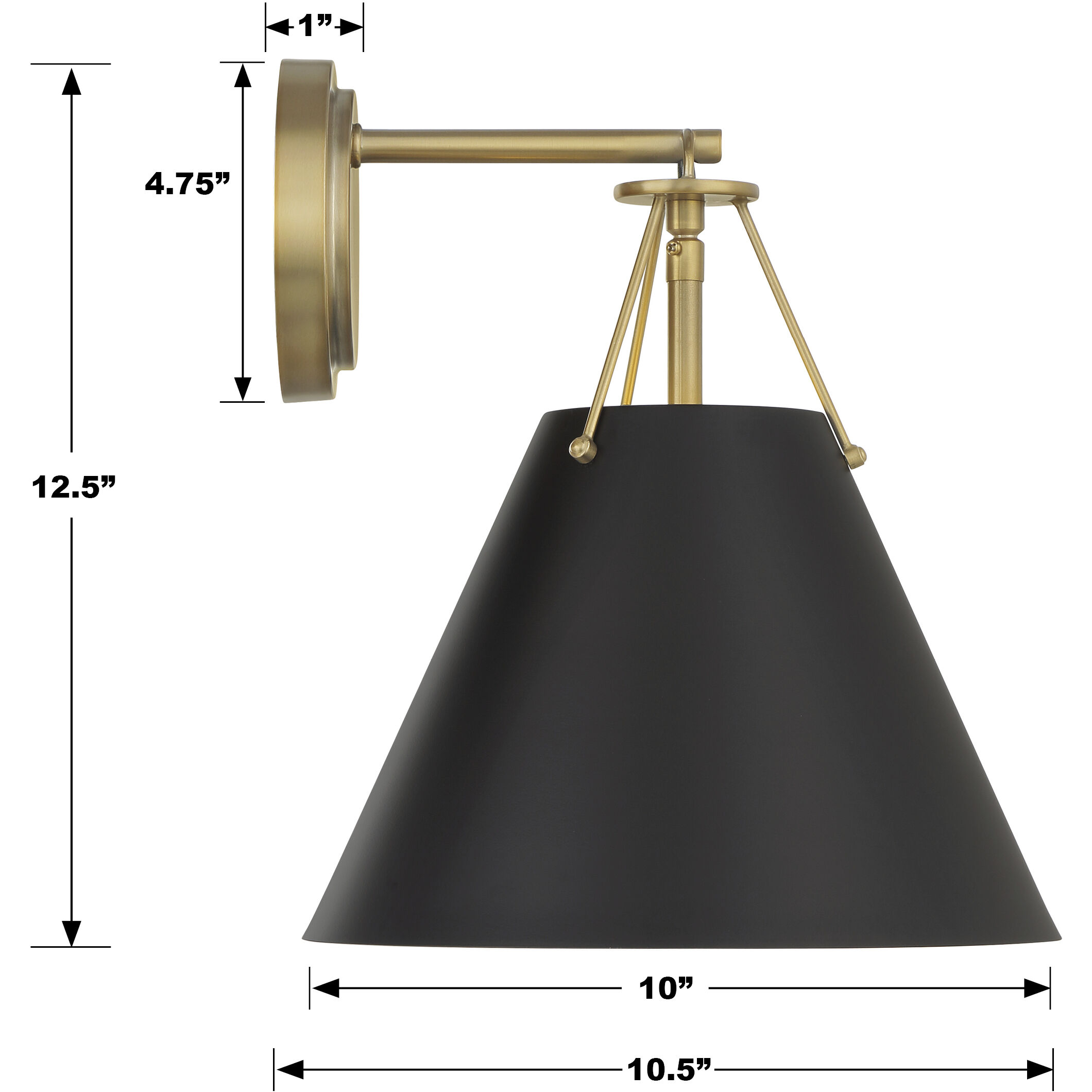 Xavier Sconce Wall Light in Vibrant Gold