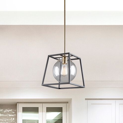 Bridgetown LED 13 inch Black and Harvest Brass Pendant Ceiling Light