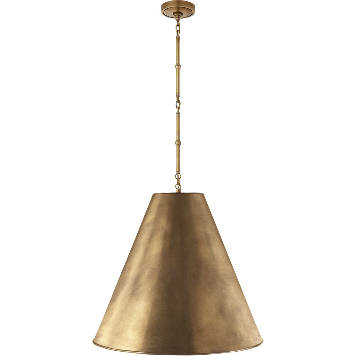 Thomas O'Brien Goodman 2 Light 24.5 inch Hand-Rubbed Antique Brass Hanging Lamp Ceiling Light, Large