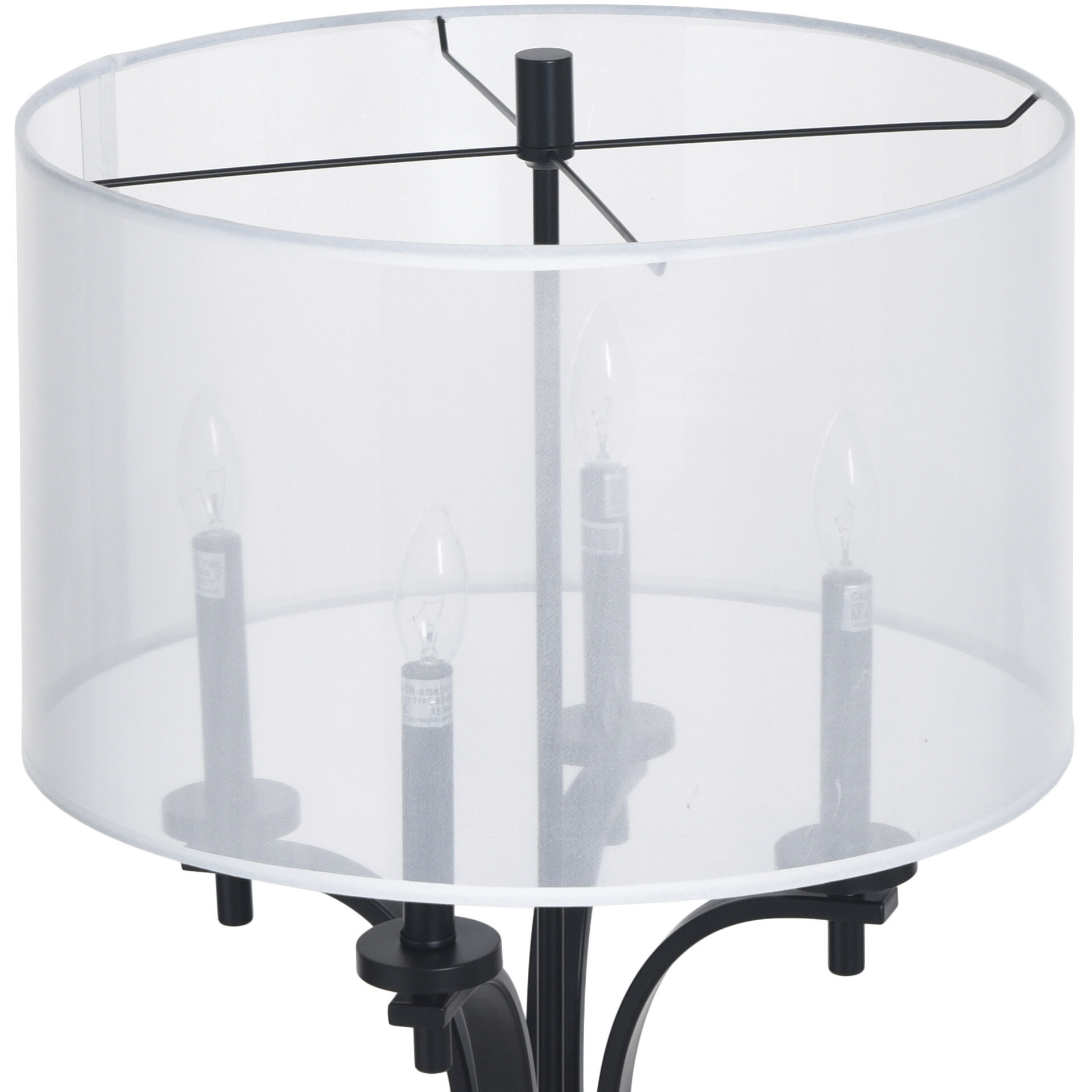 Bellamy 64.75 inch 15 watt Corcy Gold and Black and White Floor Lamp Portable Light