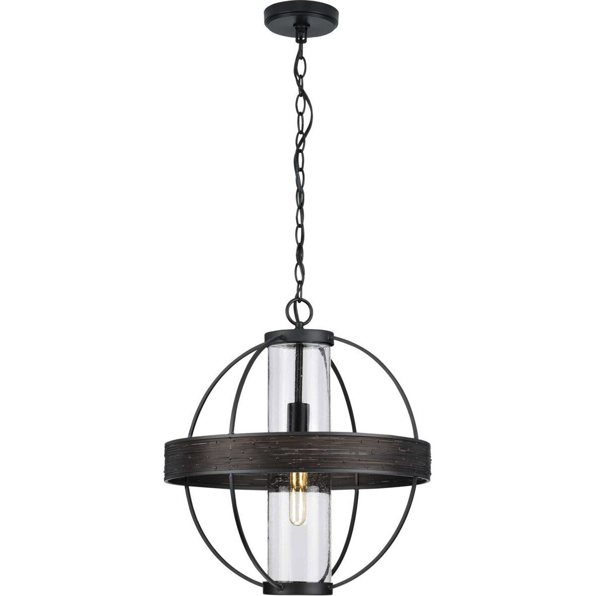 Terrace 1 Light 18 inch Matte Black Outdoor Hanging Light