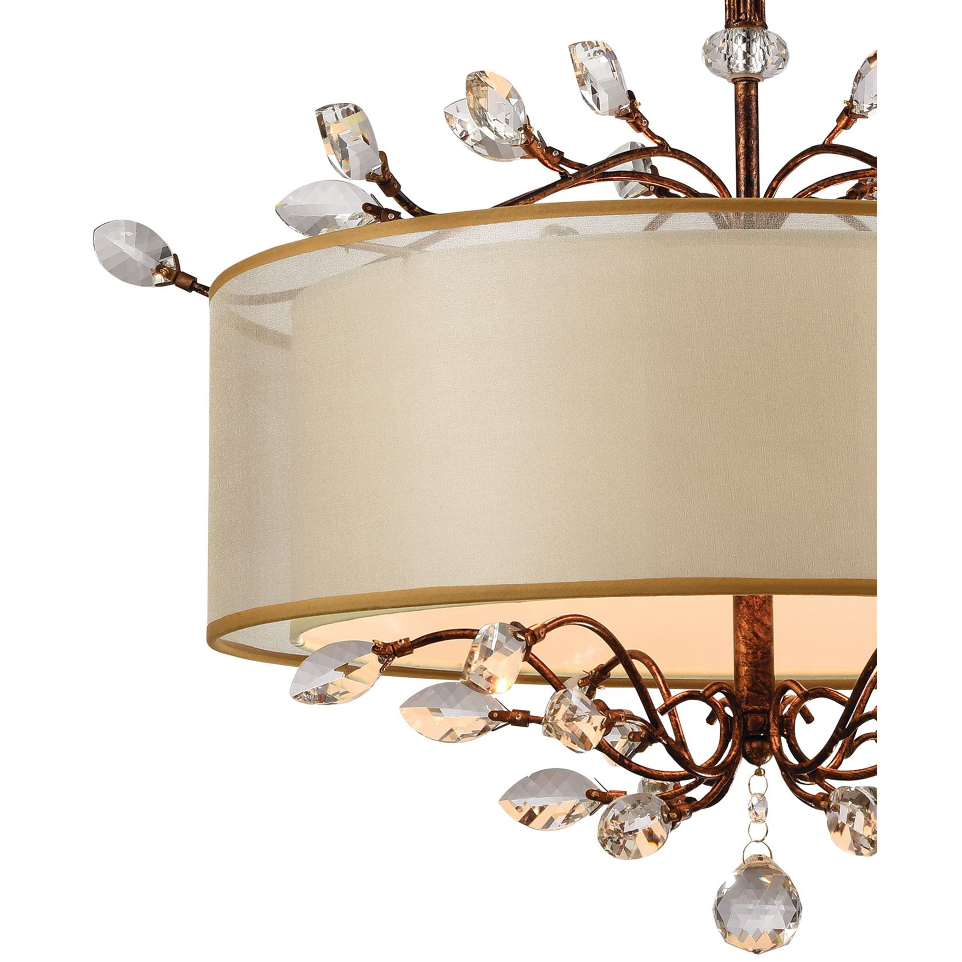 Asbury 4 Light 26 inch Spanish Bronze with Clear Chandelier Ceiling Light