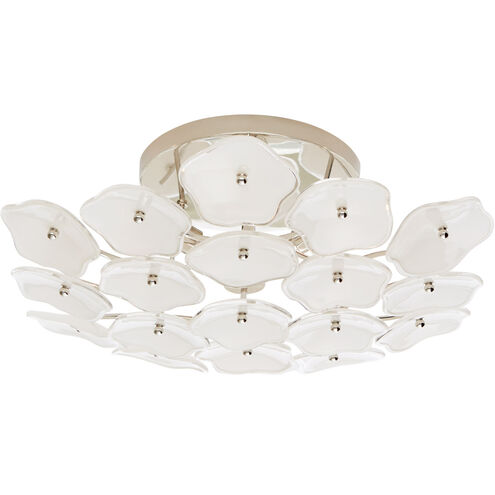 kate spade new york Leighton 3 Light 20 inch Polished Nickel Flush Mount Ceiling Light in Cream Tinted Glass, Medium