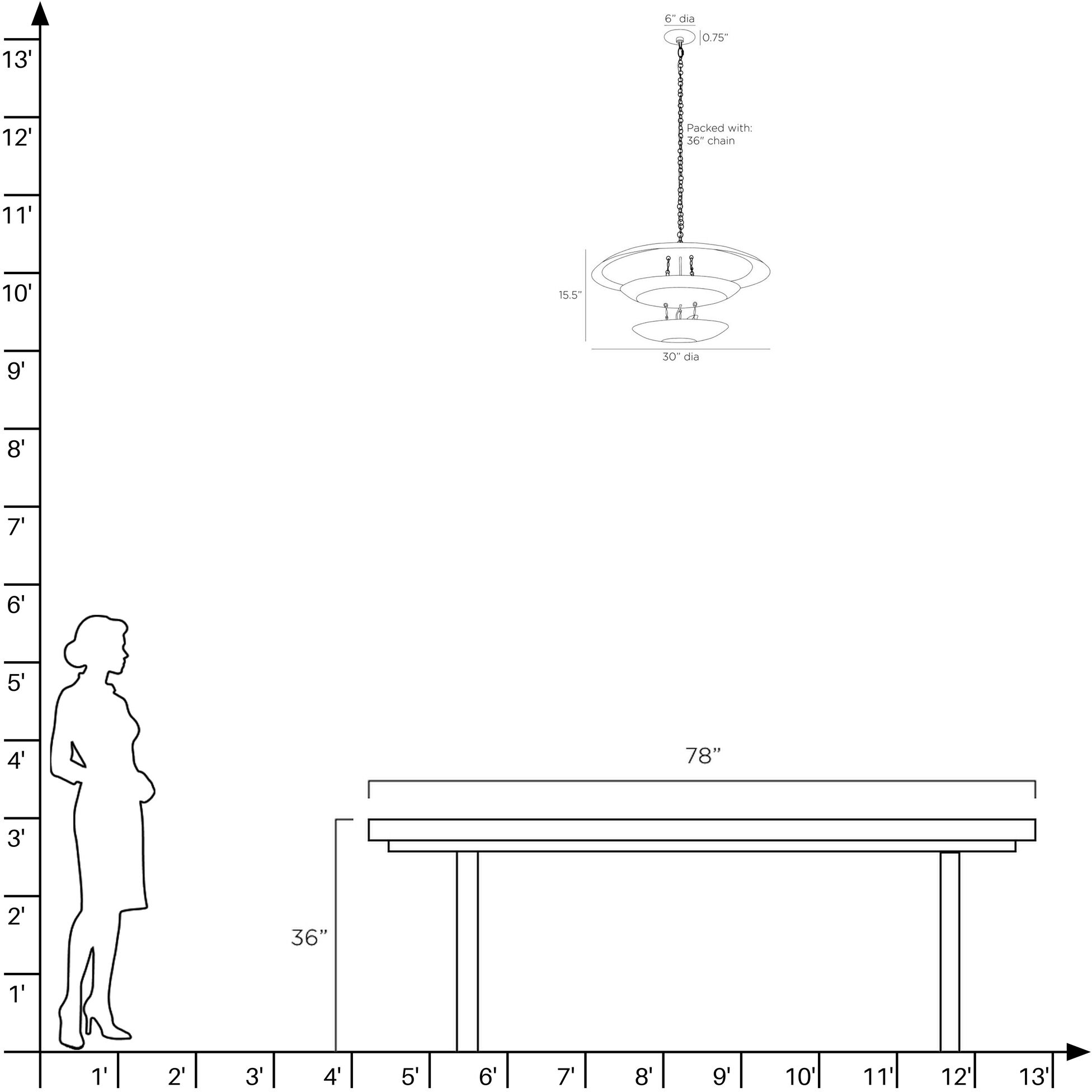 Florko 6 Light 31 inch Blackened Iron Chandelier Ceiling Light