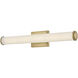 Lisa McDennon Devon LED 25.75 inch Lacquered Brass Bath Light Wall Light in Etched Opal, 40W, 2900K, Linear, Sconce