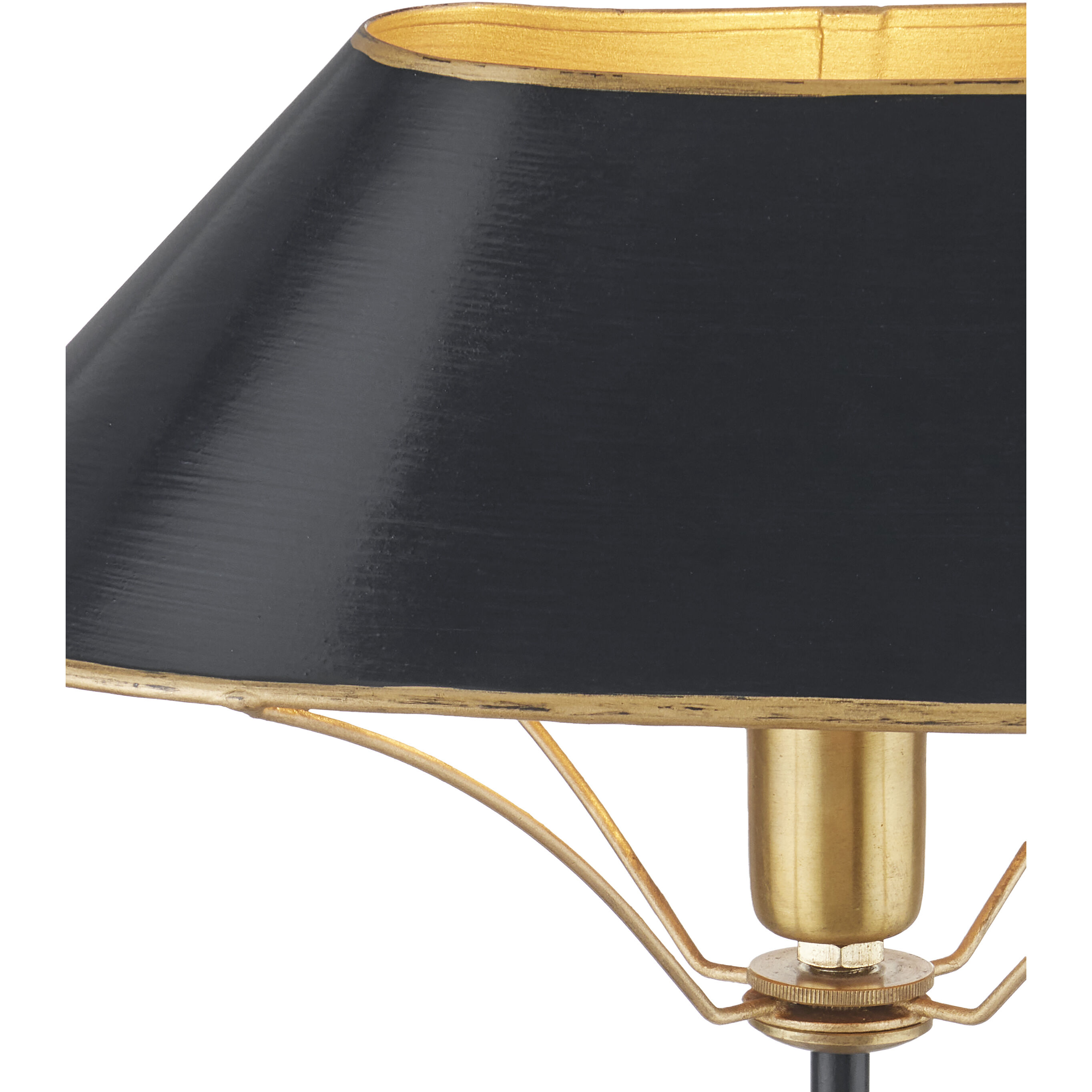 Daphne 16.5 inch 60 watt Black/Antique Gold Table Lamp Portable Light