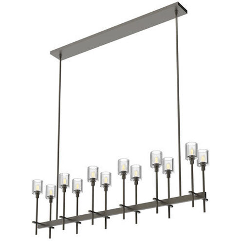 Salita 12 Light 9.38 inch Urban Bronze Pendant Ceiling Light in Ribbed Crystal