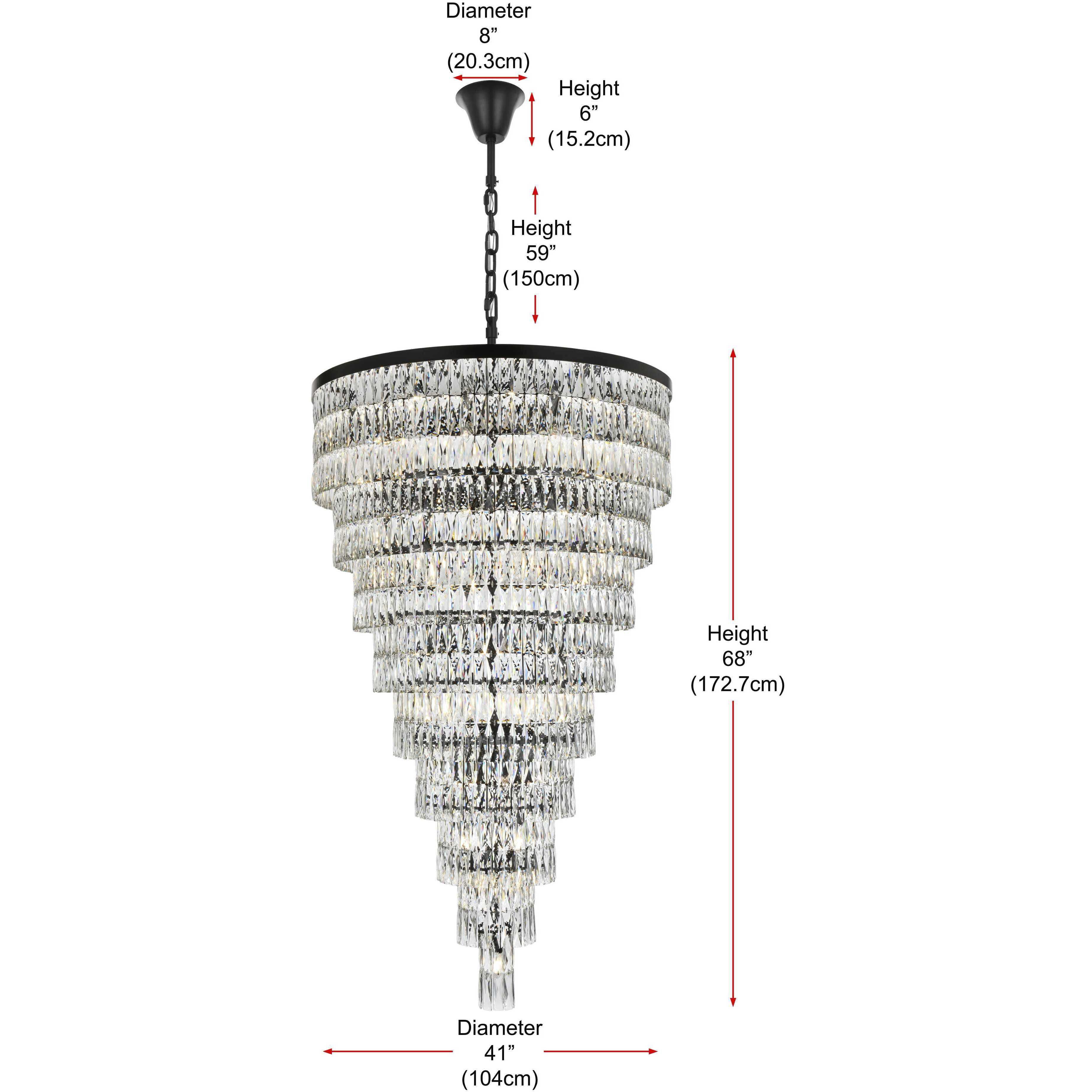 Josephine 61 Light 41 inch Black Chandelier Ceiling Light