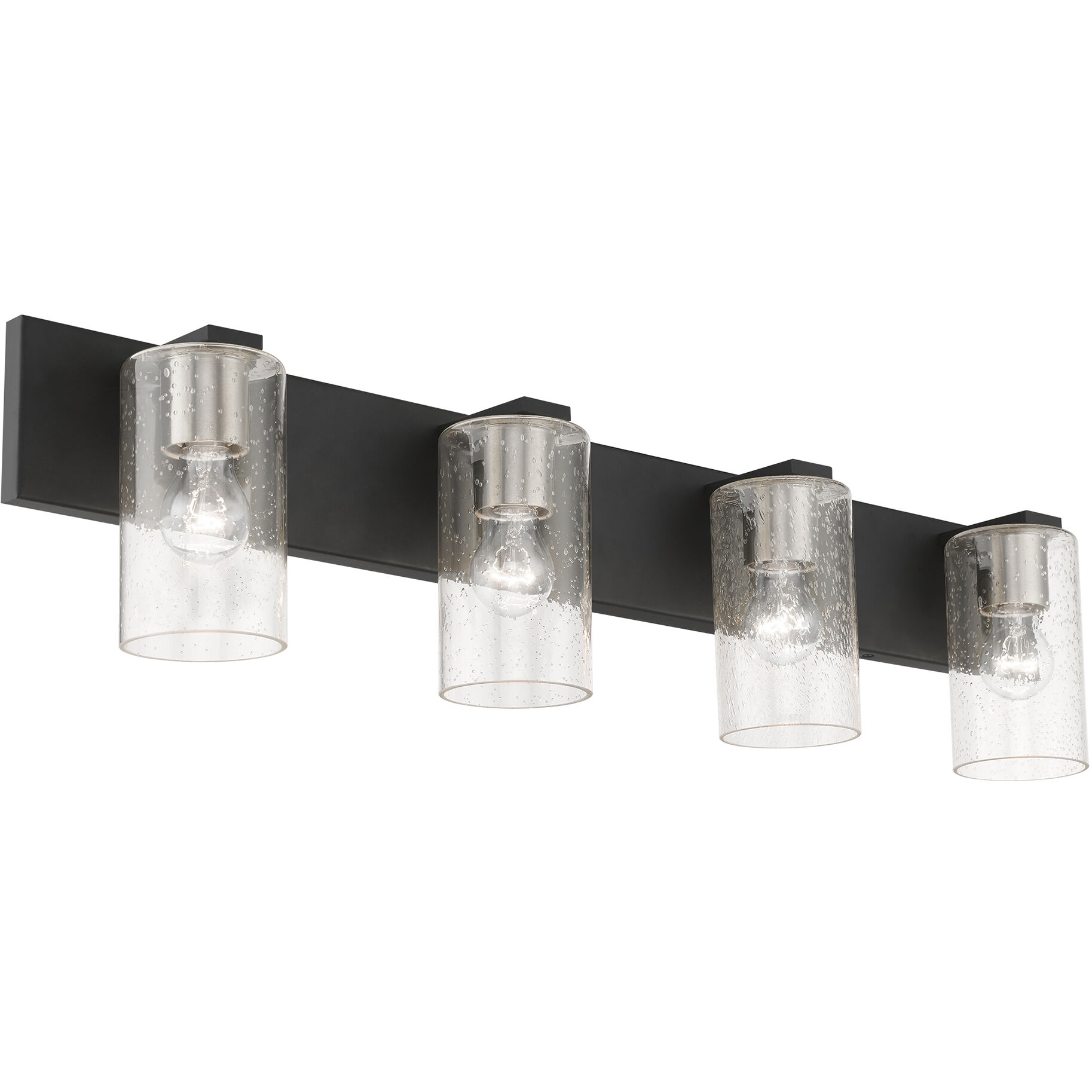Zurich 4 Light 36 inch Black with Brushed Nickel Accents Vanity Sconce Wall Light, Large