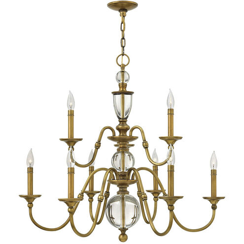 Eleanor LED 35 inch Heritage Brass Indoor Chandelier Ceiling Light