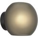 Luna 1 Light 8.27 inch Matte Black ADA Interior Wall Light in Dark Smoke Frosted Glass
