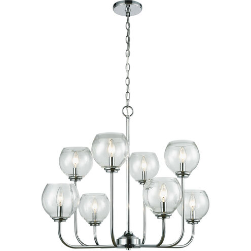 Emory 8 Light 30 inch Polished Chrome with Clear Chandelier Ceiling Light