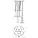 Luna LED 24 inch Black Nonuple Round Pendant Ceiling Light