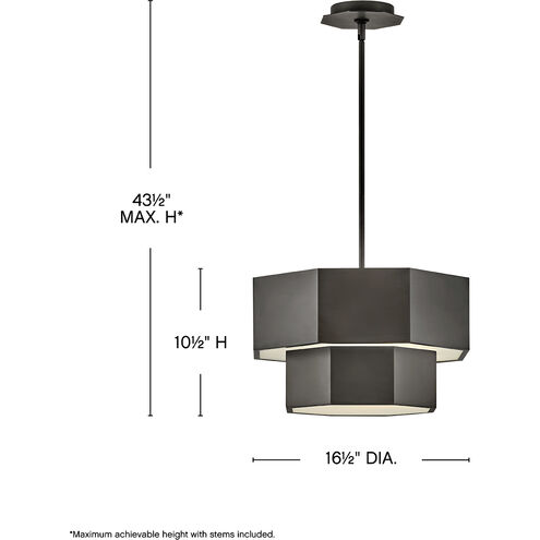 Facet 5 Light 16.5 inch Black Oxide Pendant Ceiling Light