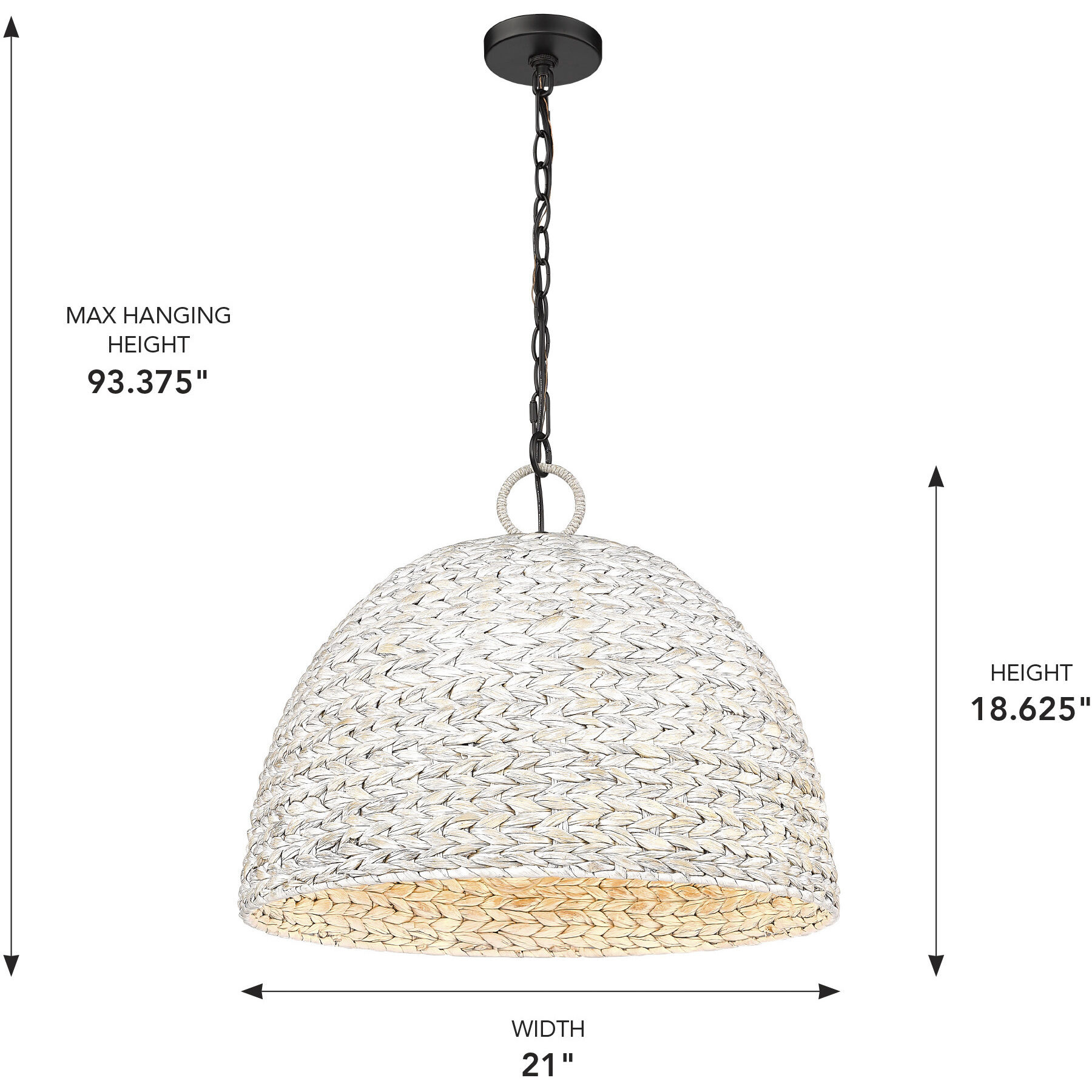 Rue 5 Light 21 inch Matte Black Pendant Ceiling Light in Rubbed Bronze