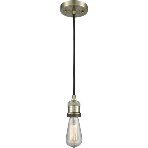 Franklin Restoration Bare Bulb LED 2 inch Antique Brass Mini Pendant Ceiling Light, Franklin Restoration