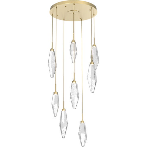 Rock Crystal LED 26.2 inch Gilded Brass Chandelier Ceiling Light in Chilled Clear, 2700K LED, Round Multi-Port