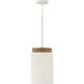 Liam 1 Light 9.25 inch Light Wood and White Pendant Ceiling Light