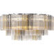 Addis 16 Light 32 inch Polished Chrome Flush Ceiling Light in Tronchi Glass Autumn