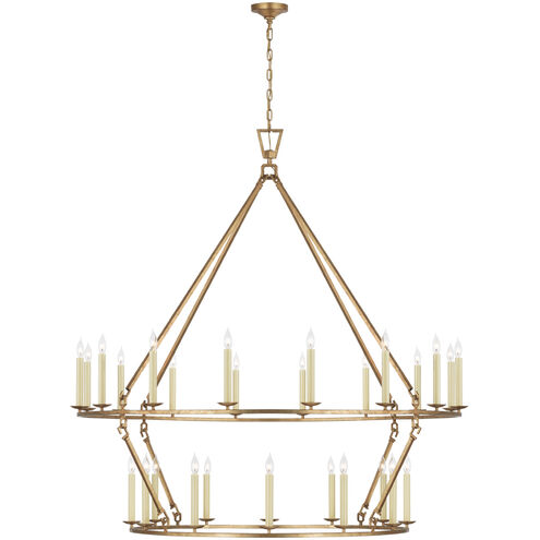 Chapman & Myers Darlana6 LED 61.25 inch Gilded Iron Two Tier Chandelier Ceiling Light, Oversized