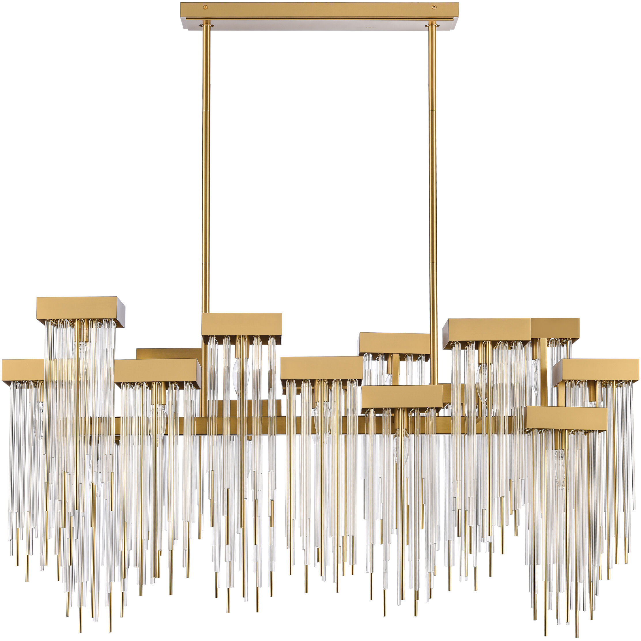 Waterfall 16 Light 23.88 inch Aged Brass Chandelier Ceiling Light