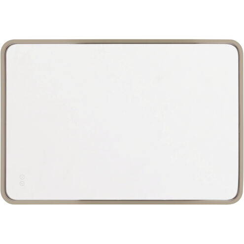 Monica 36 X 24.39 inch Satin Brass Framed LED Mirror, Edge Lit