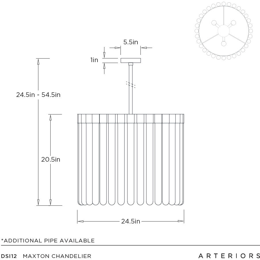 Maxton 3 Light 24.5 inch Bronze Chandelier Ceiling Light