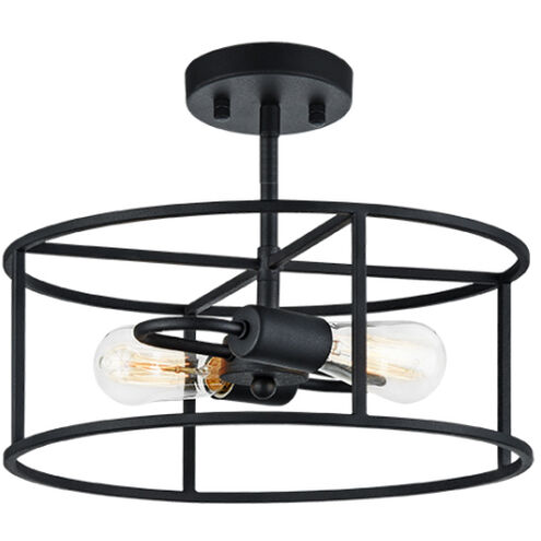 Candid 2 Light 15 inch Rusty Black Flush Mount Ceiling Light