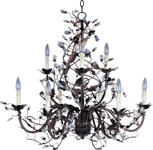 Elegante 9 Light 29 inch Oil Rubbed Bronze Multi-Tier Chandelier Ceiling Light