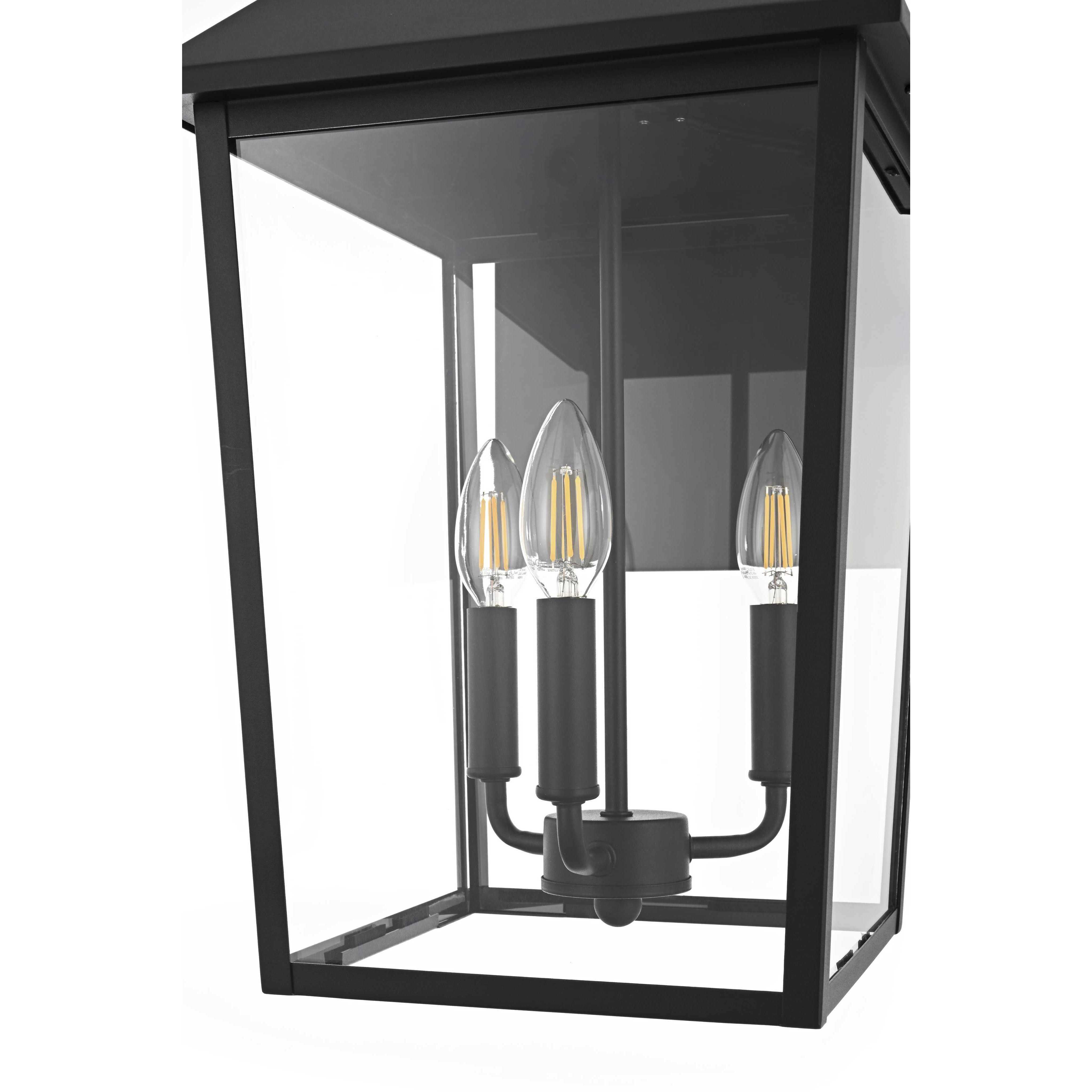 Riggs 3 Light 21.5 inch Black Outdoor Wall Sconce