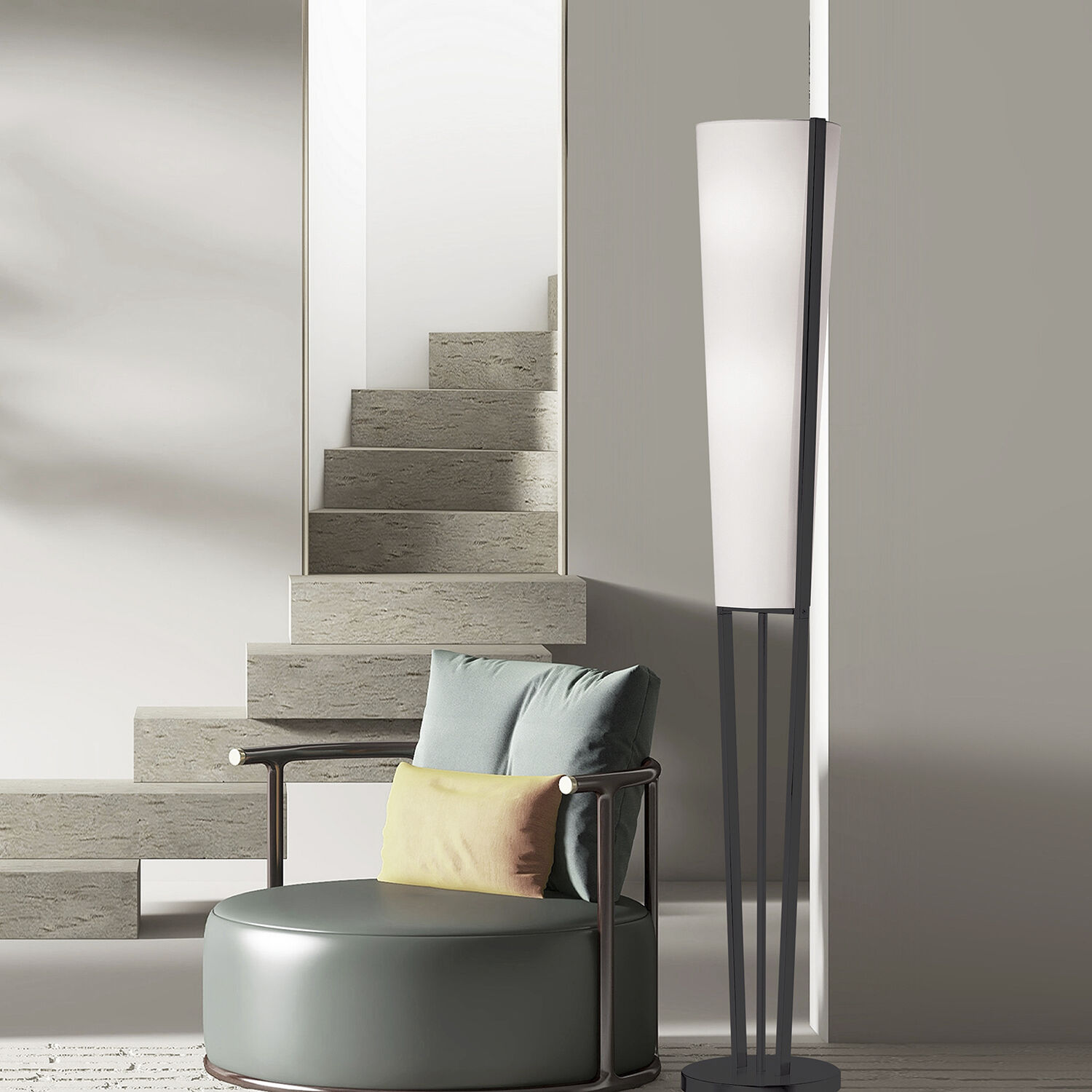 Emotions 61 inch 60.00 watt Matte Black Decorative Floor Lamp Portable Light