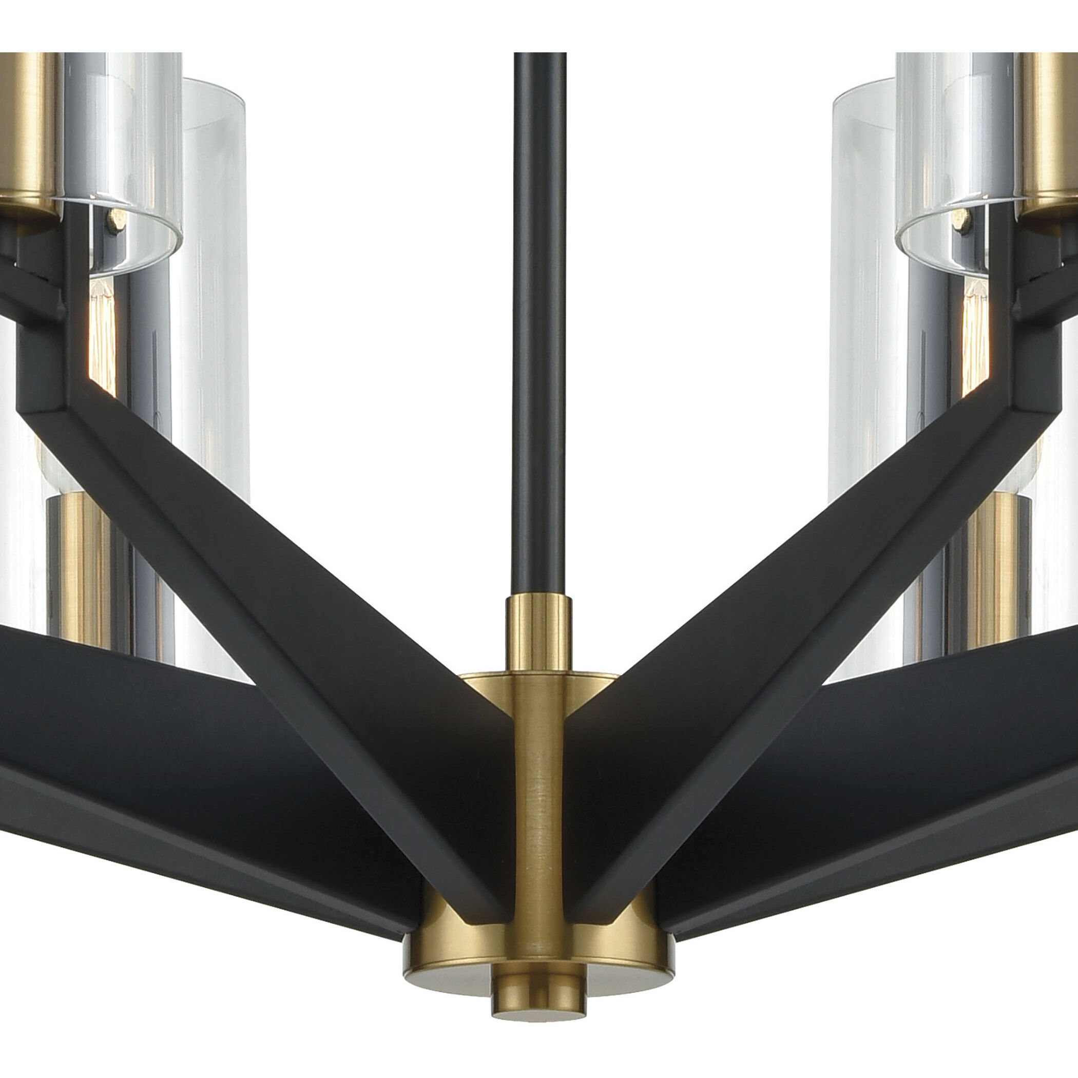 Blakeslee 8 Light 33 inch Matte Black with Satin Brass Chandelier Ceiling Light
