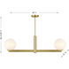Modern 2 Light 42 inch Natural Brass Linear Chandelier Ceiling Light