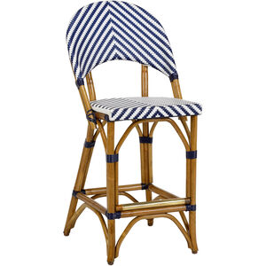 Wildwood 39 inch Natural/Navy/White Counter Stool