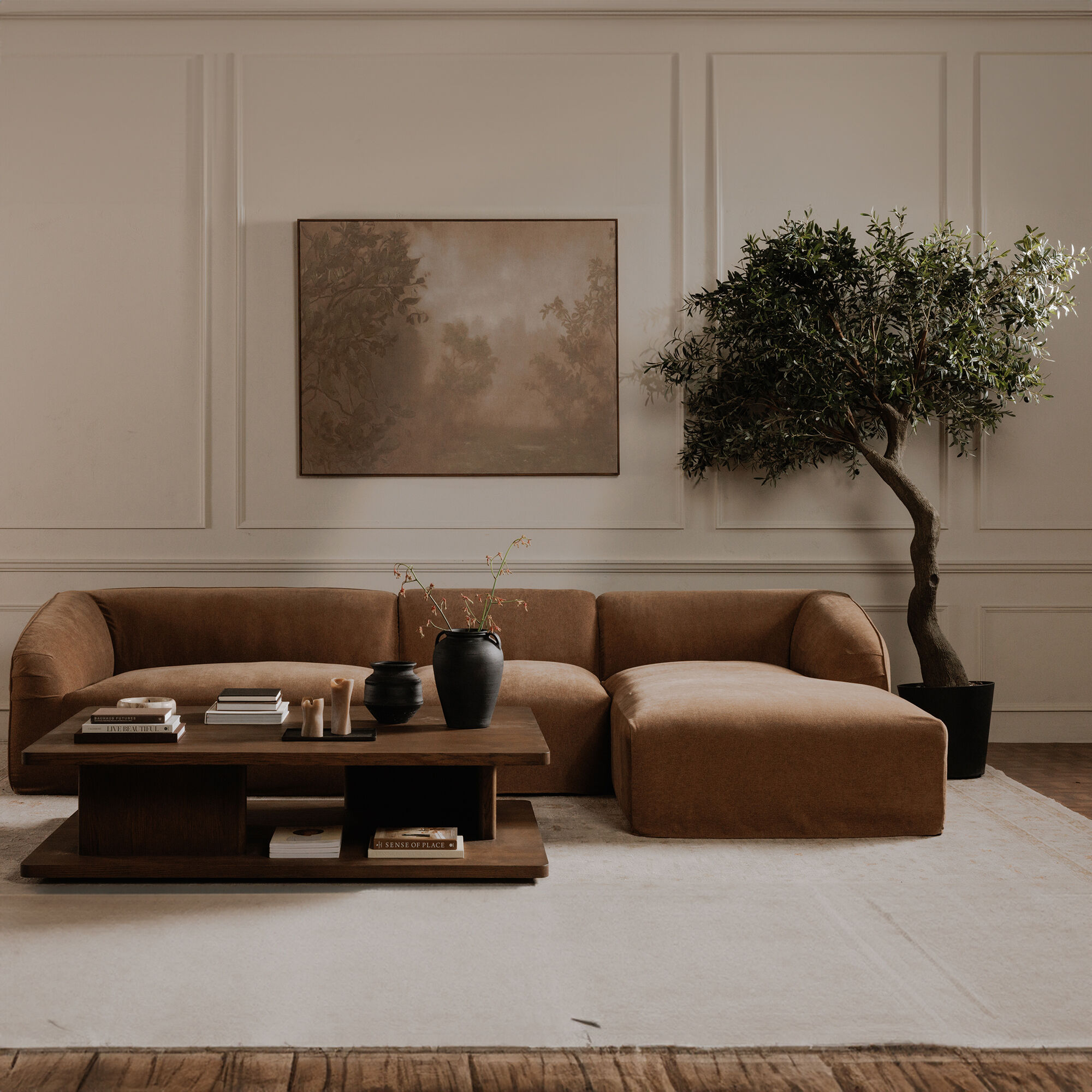 Isla Brown Right Arm Facing Chaise