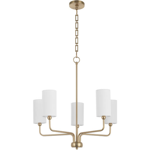 Charlotte 5 Light 27 inch Aged Brass Chandelier Ceiling Light