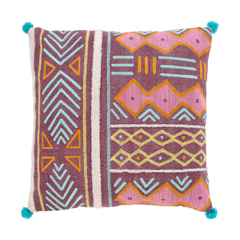 Kiko 18 X 18 inch Aqua/Garnet/Bright Pink/Saffron Pillow Kit, Square