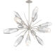 Aalto LED 37.7 inch Beige Silver Chandelier Ceiling Light in 3000K LED, Metallic Beige Silver, Optic Rib Clear, Starburst
