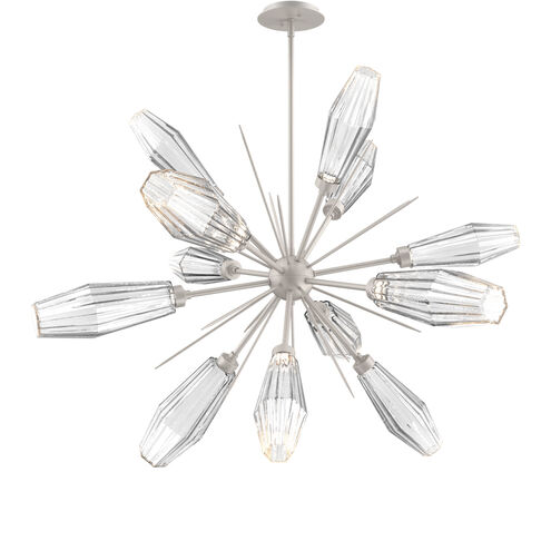 Aalto LED 37.7 inch Beige Silver Chandelier Ceiling Light in 3000K LED, Metallic Beige Silver, Optic Rib Clear, Starburst